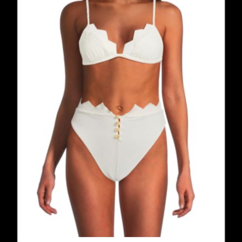 Vix Paula Hermanny Firenze Imani White High Waist Bikini Set L